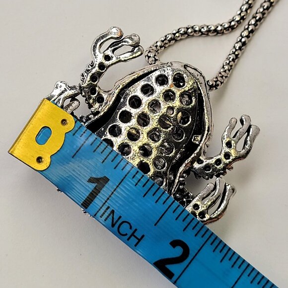 Statement Silver Frog Necklace - Picture 7 of 9
